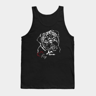 Funny Cute Pug mom dog lover gift Tank Top